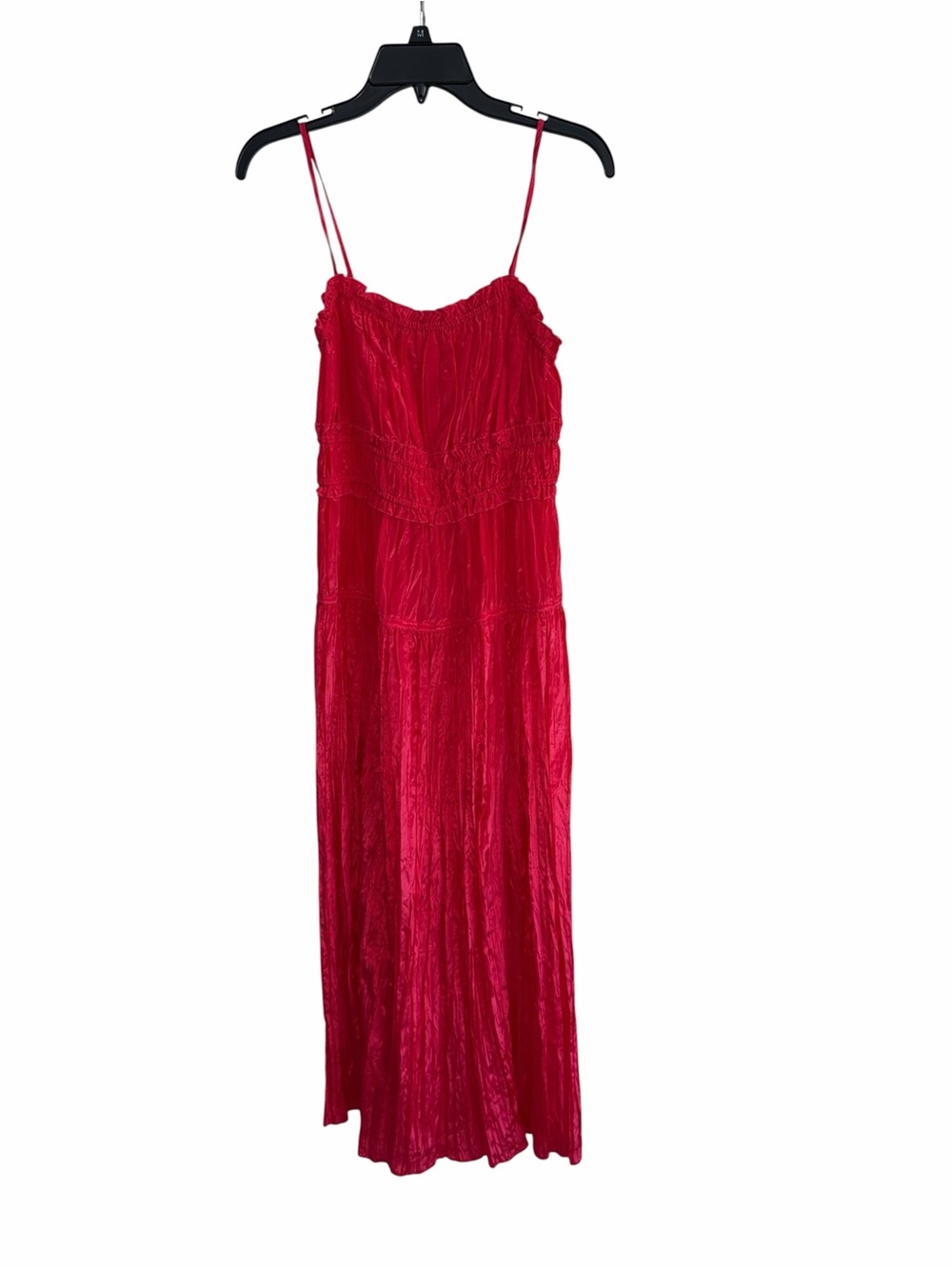 J. Crew Red  Crinkled ruffle-trim dress Size S NWT - Picture 2 of 8
